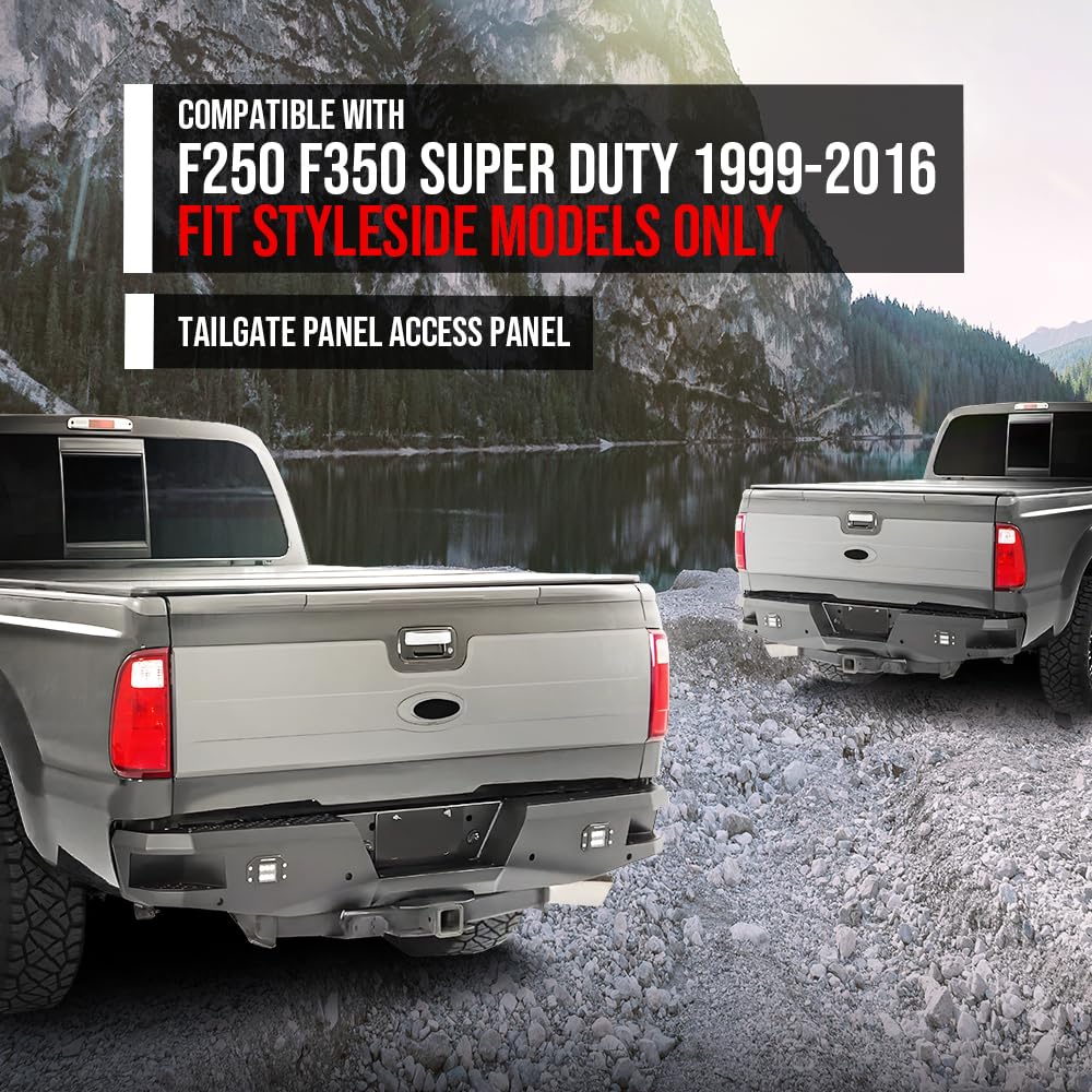 G-PLUS Tailgate Plate Access Panel Compatible with Ford F250 F350 Super Duty 1999-2016 Fit Styleside Models Only FO1900121, FO1905102 Black