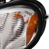 G-PLUS Headlights Assembly, Compatible with 1996-2004 Freghtliner Columbia Left Bumper Headlamps, Clear Lens Chrome Housing Amber Reflector,faros delanteros