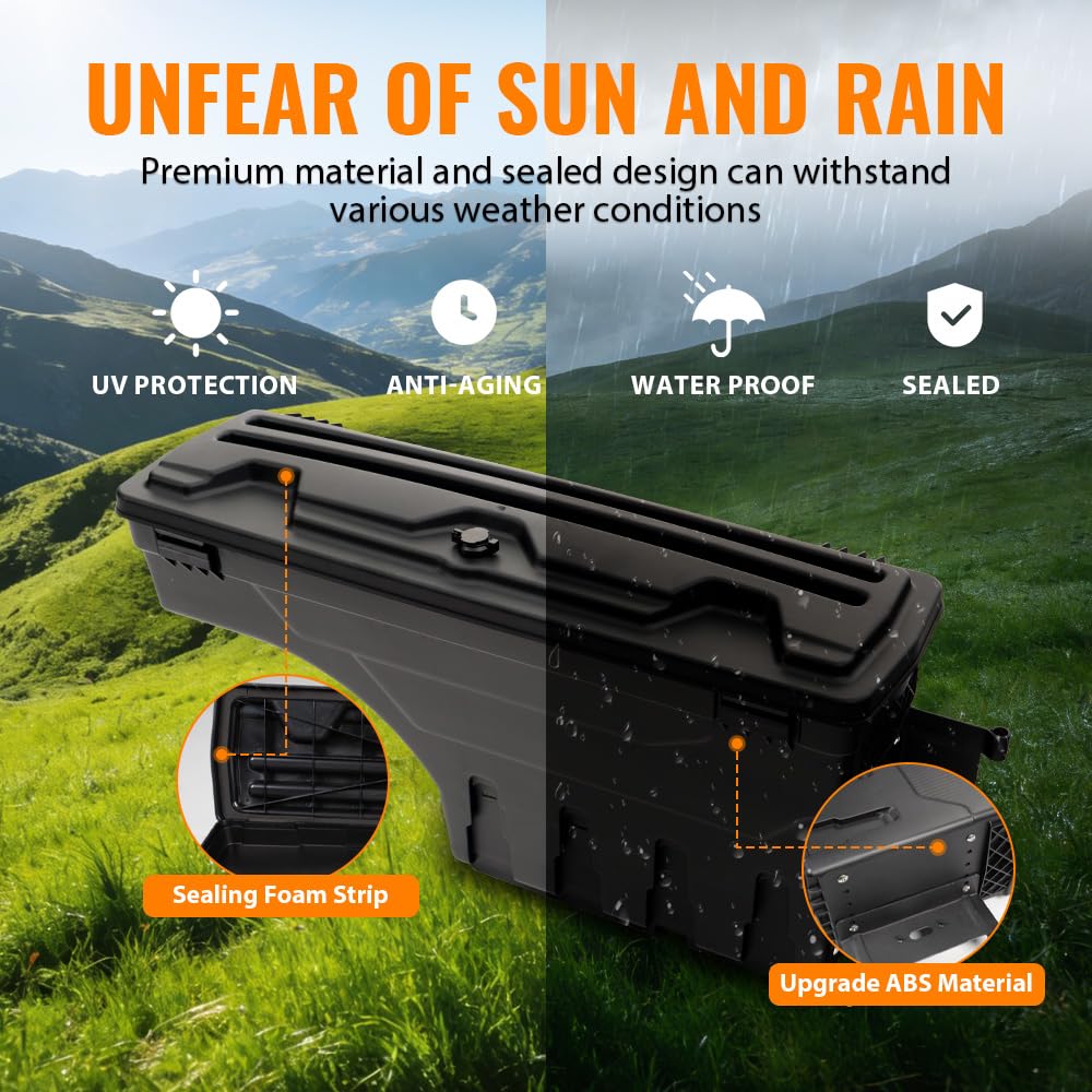 G-PLUS Rear Right Truck Bed Storage Box Toolbox Compatible with Toyota Tundra 2007-2020 Right Passenger Side Truck Bed Box