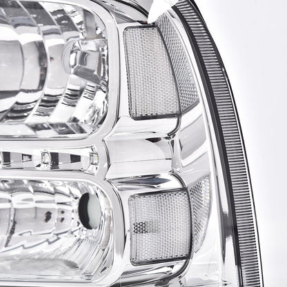 G-PLUS LED Headlights Compatible with Point Style Ford F250 F350 F450 F550 Super Duty 2005-2007 DRL BAR Headlamps Clear Lens Chrome Housing Clear Reflector,faros delanteros