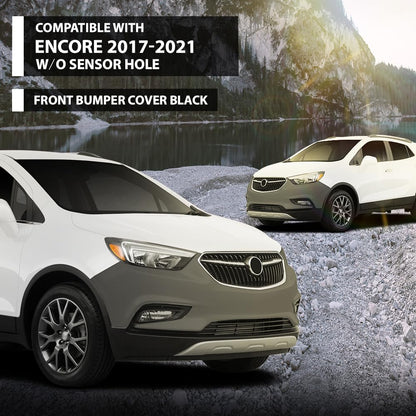G-PLUS Front Bumper Cover Compatible with Buick Encore 2017 2018 2019 2020 2021 w/o Sensor Hole, GM1014128, Primed Black