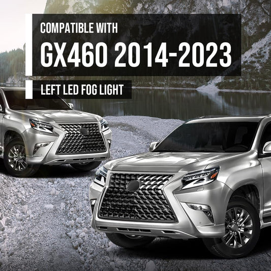 G-PLUS LED Front Bumper Fog Light Lamp Left Driver Side Compatible with LX GX460 2014-2023 8122060110 Black