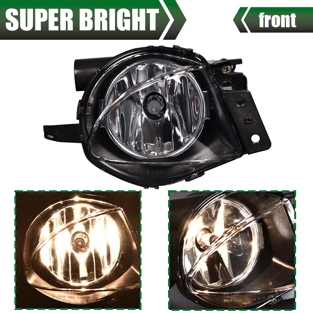 G-PLUS Front Bumper Fog Lights w/Bulbs Pair Compatible with 2014 2015 2016 2017 2018 BMW X5 F15 63177238788 Clear lens Fog Lamp Accessories neblineros para autos delantero faros antiniebla
