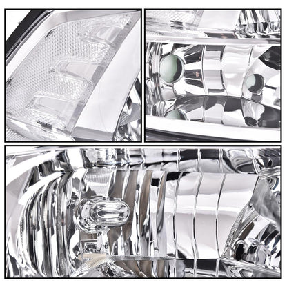 G-PLUS Headlights Assembly Compatible with Dodge Ram 1500 2500 3500 2009-2012 (New Body), Only Fit Factory Quad, Clear Lens Chrome Housing Clear Reflector, faros delanteros