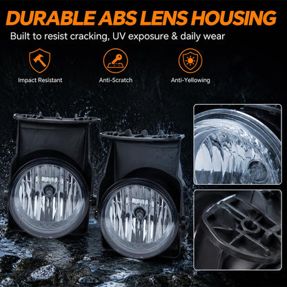 G-PLUS Fog Lights Pair Fit GMC Sierra 1500 2500HD 3500 2003-2006