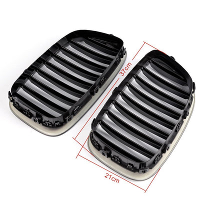 Gloss Black Front Hood Kidney Grille Grill Compatible For BMW F07 5 Series GT 535iGT 550iGT 2012+