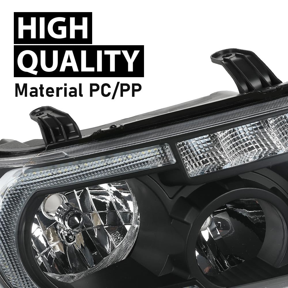 G-PLUS LED Headlights Halogen Headlamps Compatible with Toyota Tundra 2007-2013,Fit Toyota Sequoia 2008-2017 Clear Lens Black Housing Clear Reflector,faros delanteros