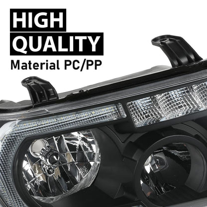 G-PLUS LED Headlights Halogen Headlamps Compatible with Toyota Tundra 2007-2013,Fit Toyota Sequoia 2008-2017 Clear Lens Black Housing Clear Reflector,faros delanteros