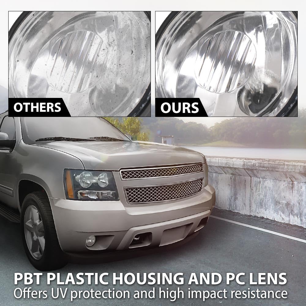 G-PLUS Fog Lights w/Bulb Pair Compatible with Chevy Tahoe Z71 2000-2006/Suburban 1500 Z71 2004-2006, Fit Pontiac Grand Prix 1997-2003/Sunfire 2000-2005(for Model w/Mounting Bracket) GM2592121