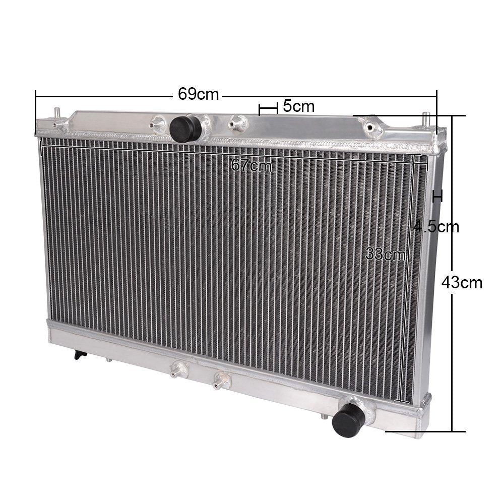 2 Row Core Full Aluminum Racing Radiator Replacement For Mitsubishi Eclipse GS-T GSX TURBO 2 Gen 1995-1999 / For Eagle Talon MT/MANUAL 1995-1999 Only