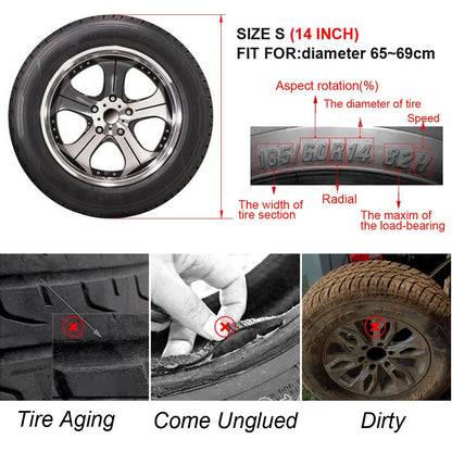 G-PLUS 14" Spare Tire Cover Wheel Protectors Weatherproof Vinyl Leather Compatible with Honda CR-V CRV (Tire Diameter 23"-27") Black