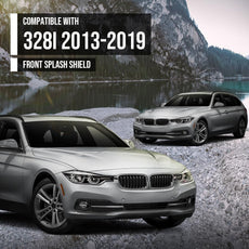 G-PLUS Fender Liner Pair for BMW 320i 320i xDrive 2013-2018 Front Black Front View