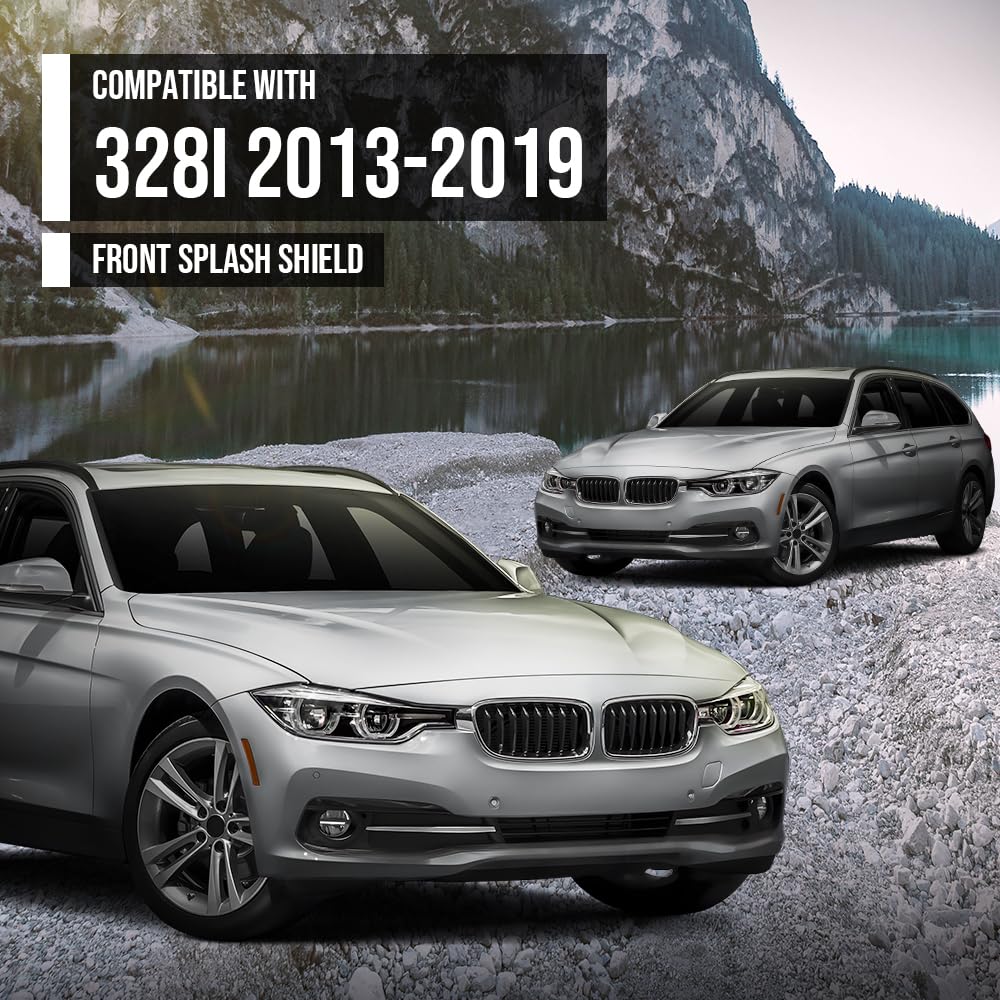 G-PLUS Splash Shield Pair Front Left & Right Fit BMW 320i/320i xDrive Base 2013-2018 51718055020, 51718055019 Black