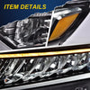 G-PLUS Headlights Assembly, Compatible with 2018 2019 2020 Honda Accord Right Bumper Headlamp, Clear Lens Black Housing Amber ReflectorBumper Headlamps,faros delanteros