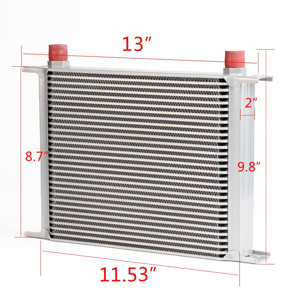 7" Fixed Cooling Fan + 30 Row 10AN Aluminum Universal Engine Transmission Oil Cooler Kit