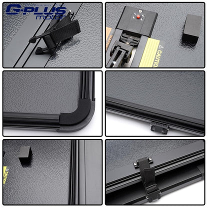 G-PLUS Hard Tri-fold Truck Bed Tonneau Cover Lockable Pickup Folding Covers Compatible with 2005-2011 Dodge Dakota 5'3" Extra Short Bed