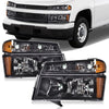 G-PLUS Headlights Compatible with Chevy Colorado/GMC Canyon 2004-2012,Fit Isuzu i-280 i-350 2006,Fit Isuzu i-290 i-370 2007-2008 Clear Lens Black Housing Amber Reflector Bumper Headlamps Assembly