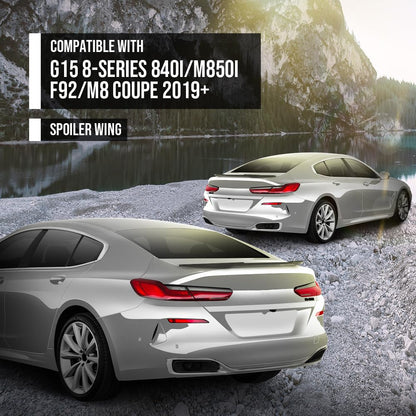 G-PLUS Rear Trunk Spoiler Wing Compatible with BMW 8 Series G15 F92 M8 Coupe 2019 2020 2021 2022 2023 Rear Spoiler Wing Black