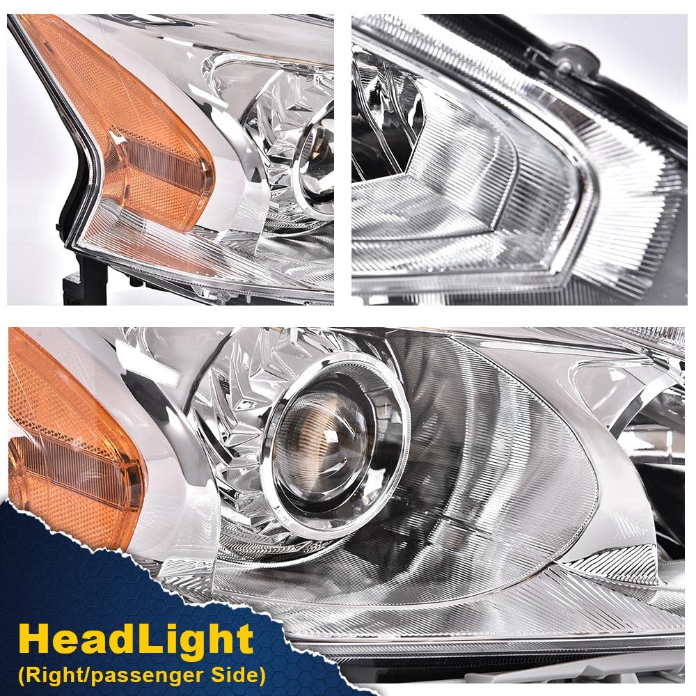 G-PLUS Headlights Compatible With 2013 2014 2015 Nissan Altima 4-Door Sedan Factory Style Automotive Halogen Model Headlamps,Black Passenger Side (Right),faros delanteros