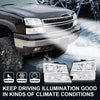 G-PLUS Headlights Compatible with Chevy Silverado/Avalanche 1500 2500 2003 2004 2005 2006 Bumper Headlamps, Clear Lens Chrome Housing Clear Reflector,faros delanteros