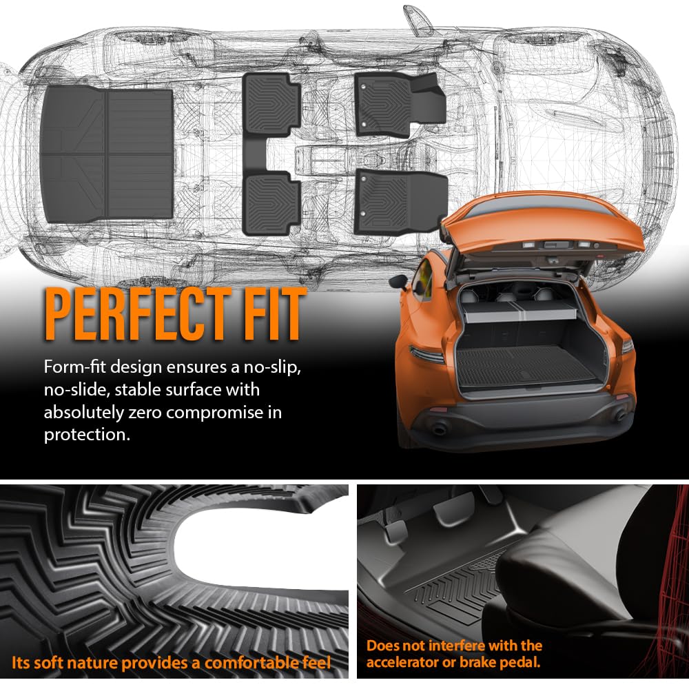 G-PLUS TPE Floor Mats Fit Mazda CX-50 2023-2026(Not Fit Hybrid & CX-5 CX5) 1st & 2nd Row Truck Accessories Cargo Liners All Weather Protection Black 4PCS Alfombras para Carro