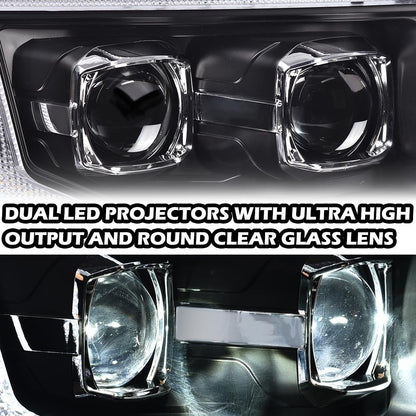 G-PLUS Left & Right Side Headlights Assembly & Tail lights Compatible with Ford F150 2009 2010 2011 2012 2013 2014 (Clear Lens Black Housing Amber Reflector Headlights + Tail lights)