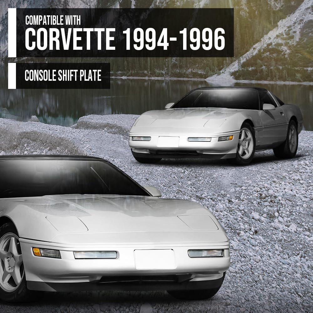 G-PLUS Console Shift Plate Manual Trans Compatible with Chevy Corvette C4 1994 1995 1996 Black