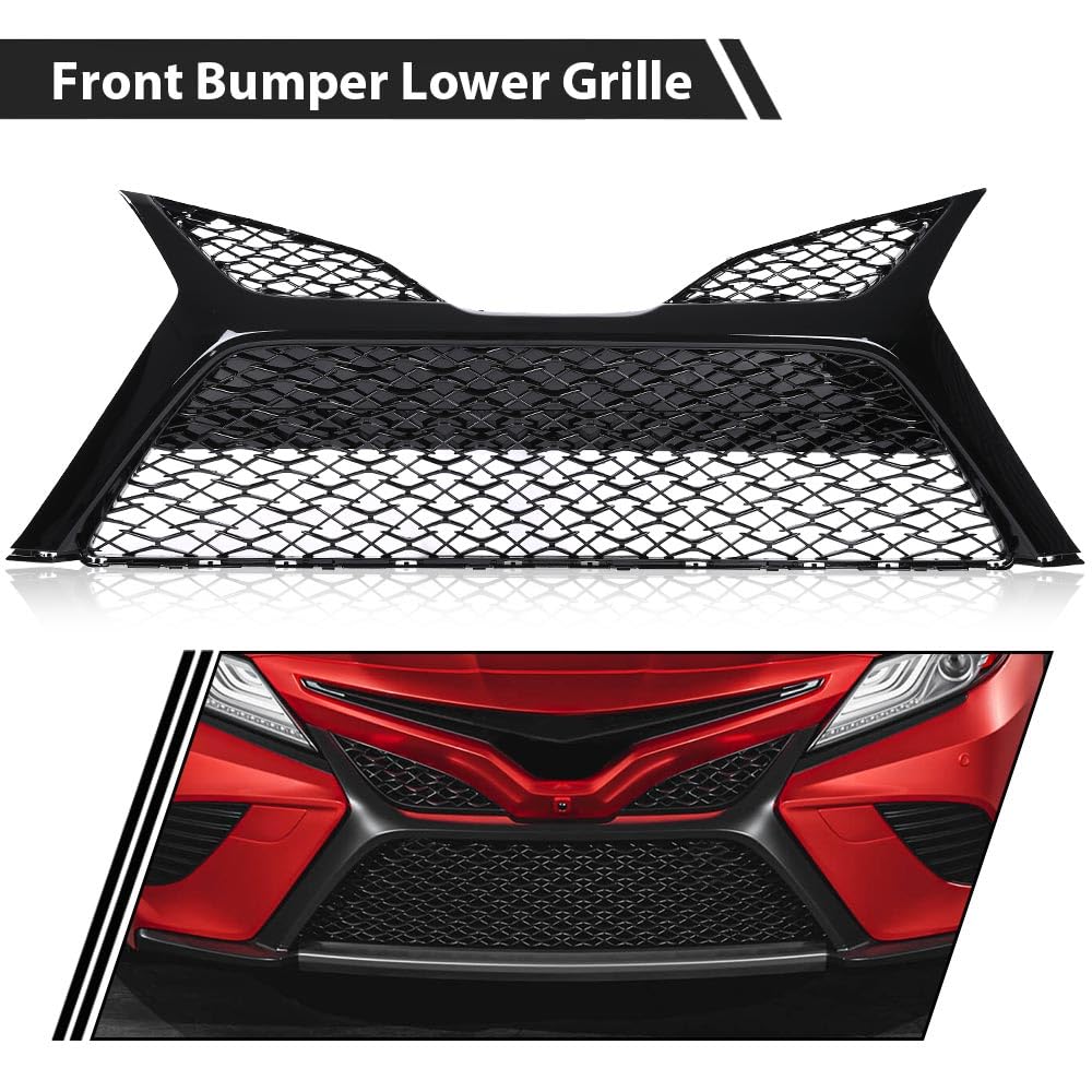 G-PLUS Front Bumper Lower Grille Compatible with Toyota Camry SE XSE 2018 2019 2020 5310206520, TO1036185