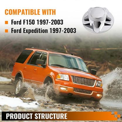 G-PLUS 7" Chrome Wheel Center Hub Caps Rim Covers Replacement 5 Lug Nut Hubcap Compatible with Ford F150 Expedition 1997-2003