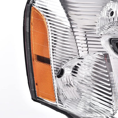 G-PLUS Headlights Assembly Compatible with Chevy Equinox 2005 2006 2007 2008 2009,Left & Right Front Halogen Headlamps Clear Lens Chrome Housing Amber Reflector,faros delanteros