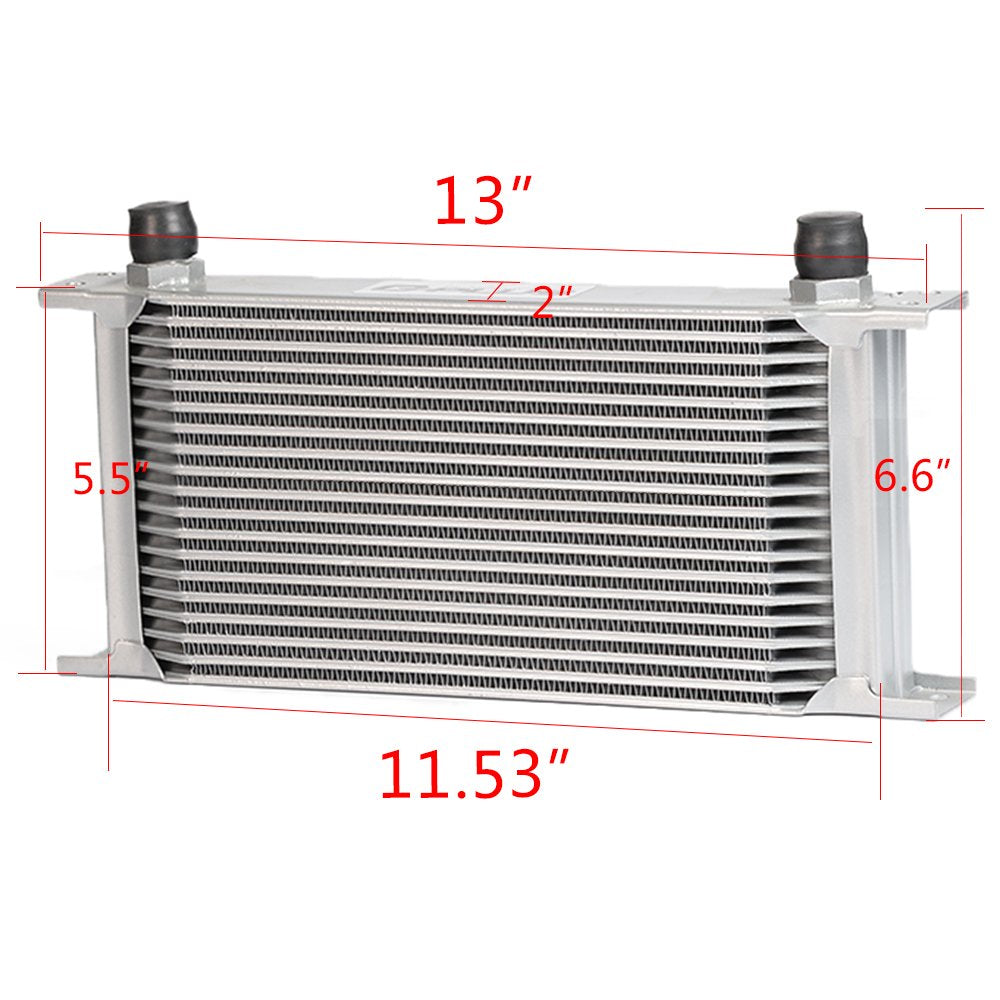 AN10-10AN 19 Row Engine Oil Cooler (silver, 19 Row English-style B)