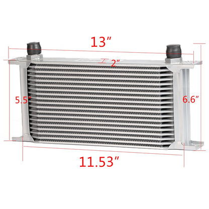 AN10-10AN 19 Row Engine Oil Cooler (silver, 19 Row English-style B)