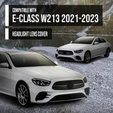 G-PLUS Headlight Lens Cover for Benz W213 E-Class E200 E350 E450 2021-2023 Clear Front View