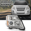 G-PLUS Projector Headlight Compatible with GMC Terrain (submodel: SLE, SLT) 2010-2015 /Fit Terrain SL 2015 Right Passenger Front Clear Lens Chrome Housing Bumper Headlamps,faros delanteros