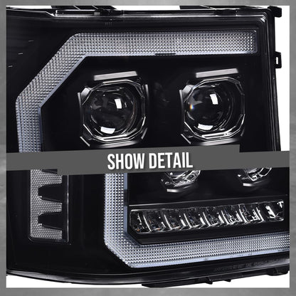 G-PLUS Headlights Assembly Compatible with GMC Sierra 1500 2007-2013 /Fit for GMC Sierra 3500HD 2007-2014