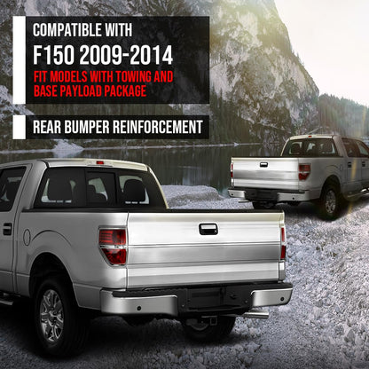 G-PLUS Rear Bumper Reinforcement Compatible with Ford F150 2009-2014 Fit Models with Towing and Base Payload Package 9L3Z17D826B, FO1106362 Black
