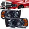 G-PLUS Headlights Assembly, Compatible with 2002 2003 2004 2005 Dodge Ram 1500 2500 3500 Bumper Headlamp, Smoky Lens Chrome Housing Amber Reflector