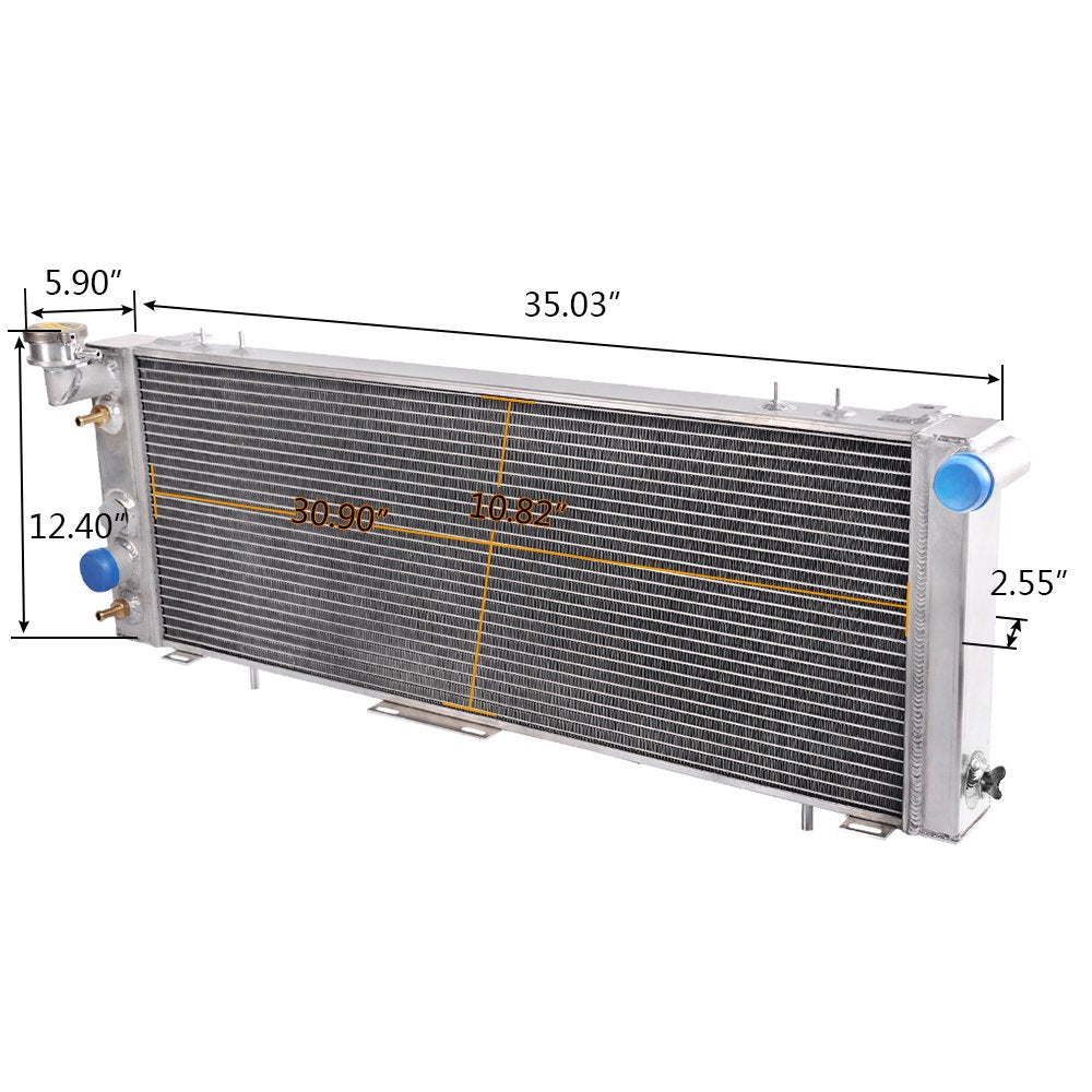 2 Row Core Aluminum Racing Radiator Replacement For Jeep Cherokee Comanche XJ/Wagoneer 2.5L 4.0L I4/I6 1991-2001 Silver