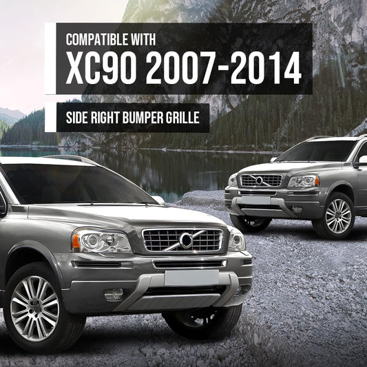 G-PLUS Bumper Face Bar Grilles Front Passenger Right Side Compatible with Volvo XC90 3.2 2007-2014 Fit Volvo XC90 V8 2007-2011 / V8 Sport 2007-2008 30678954, VO1039107 Black