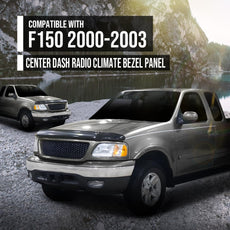 G-PLUS 1SET Radio Surround Bezel Trim for F150 Expedition 2000-2003 Gray Front View