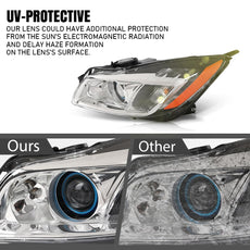 G-PLUS LED Headlight Assembly for Buick Regal 2009-2012 Left Black Amber Additional Angle