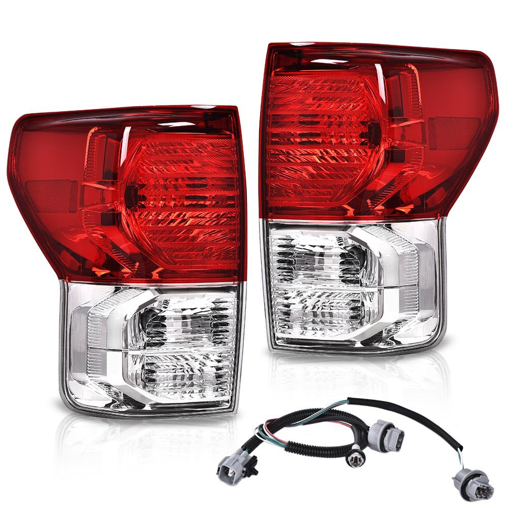 G-PLUS Tail Lights Assembly Compatible with Toyota Tundra 2007-2013,Rear Brake Tail Lamps w/Wiring Harness,Driver Left & Passenger Right Luces Traseras, Faros Traseros, Luces Traseras