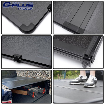 G-PLUS Hard Tri-Fold Truck Tonneau Cover Compatible with 2005-2011 Dodge Dakota Quad Cab/Standard Cab 6'5" Standard Short Bed