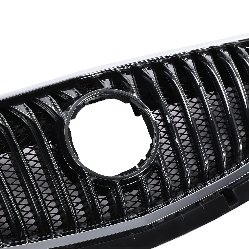 G-PLUS Front Bumper Grille Radiator Gloss Grid Grill Compatible with Buick Envision 2015 2016 2017 Black Mesh Grille