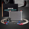 30 ROW AN10 Universal Engine Aluminum Transmission Oil Cooler Kit With Thermostat 80 Deg Adapter Silver