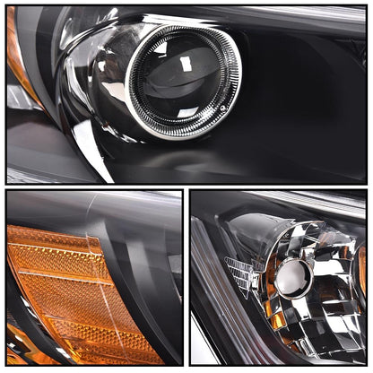 G-PLUS One Right Passenger Side Headlight Compatible with Honda Accord 2013 2014 2015 Headlamp Halogen Clear Lens Black Housing Amber ReflectorBumper Headlamps,faros delanteros