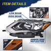 G-PLUS Headlights Assembly, Compatible with 2017 2018 2019 Nissan Rogue Left Bumper Headlamp, Clear Lens Chrome Housing Amber Reflector Bumper Headlamps