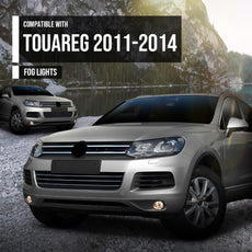 G-PLUS Fog Light Lamp 2PCS for VW Touareg 2011-2014 Black Front View