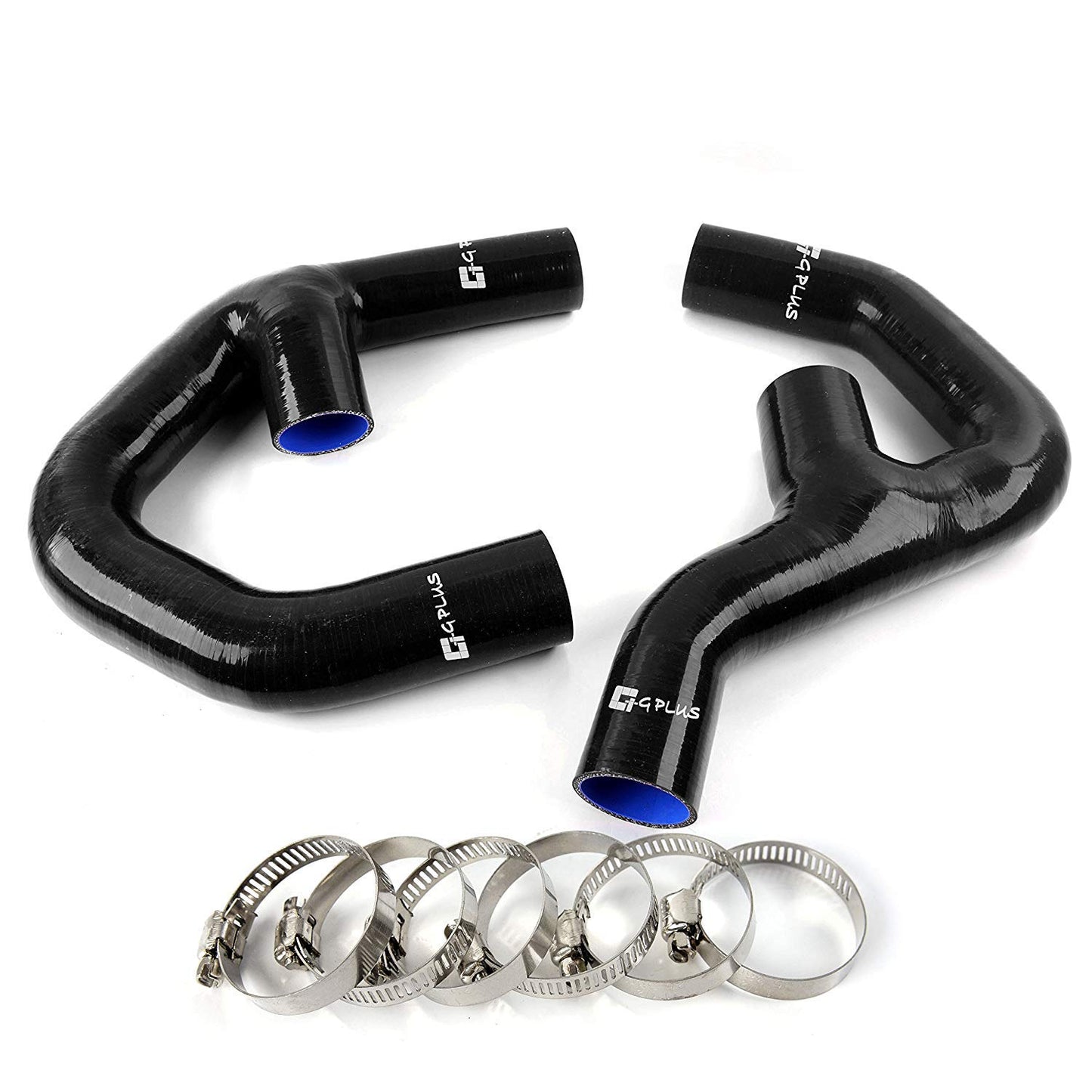 G-PLUS urbo Aluminum Turbo Intercooler Kit + Intercooler Pipe Black Replacement For VW GOLF MK5 MK6 GTI FSI Compatible With JETTA 2.0T /AUDI A3 Twin