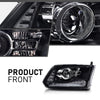G-PLUS LED Projector Headlights Assembly Compatible with Dodge Ram 1500 2500 3500 2009-2012,Left & Right Pair Headlight Clear Lens Black Housing Clear Reflector,Front Headlamp Bar Plank Style